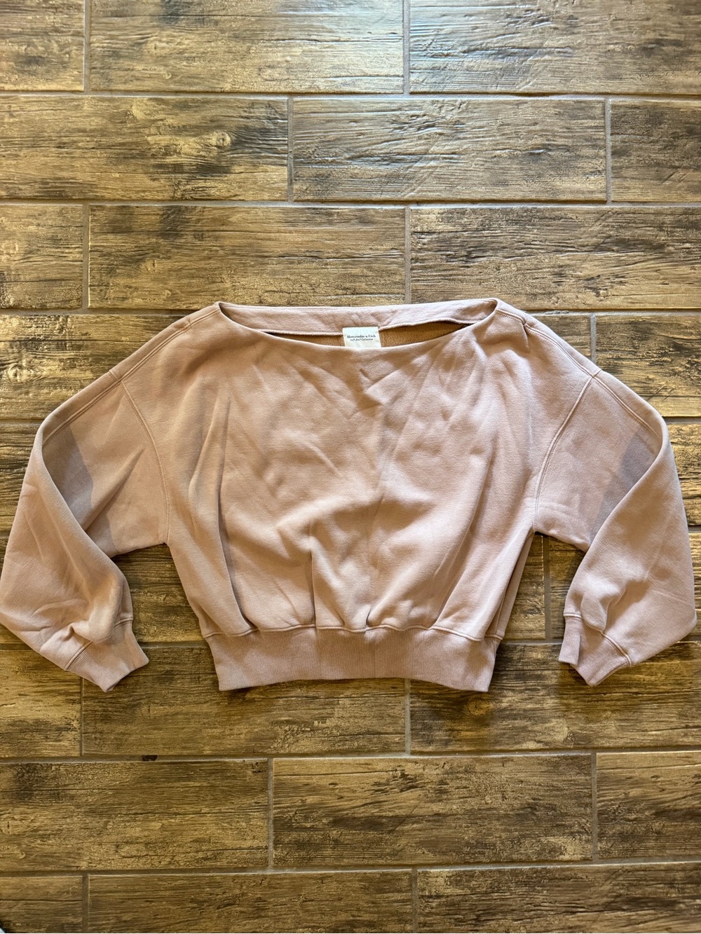 Abercrombie & Fitch Cropped Boatneck Sweatshirt